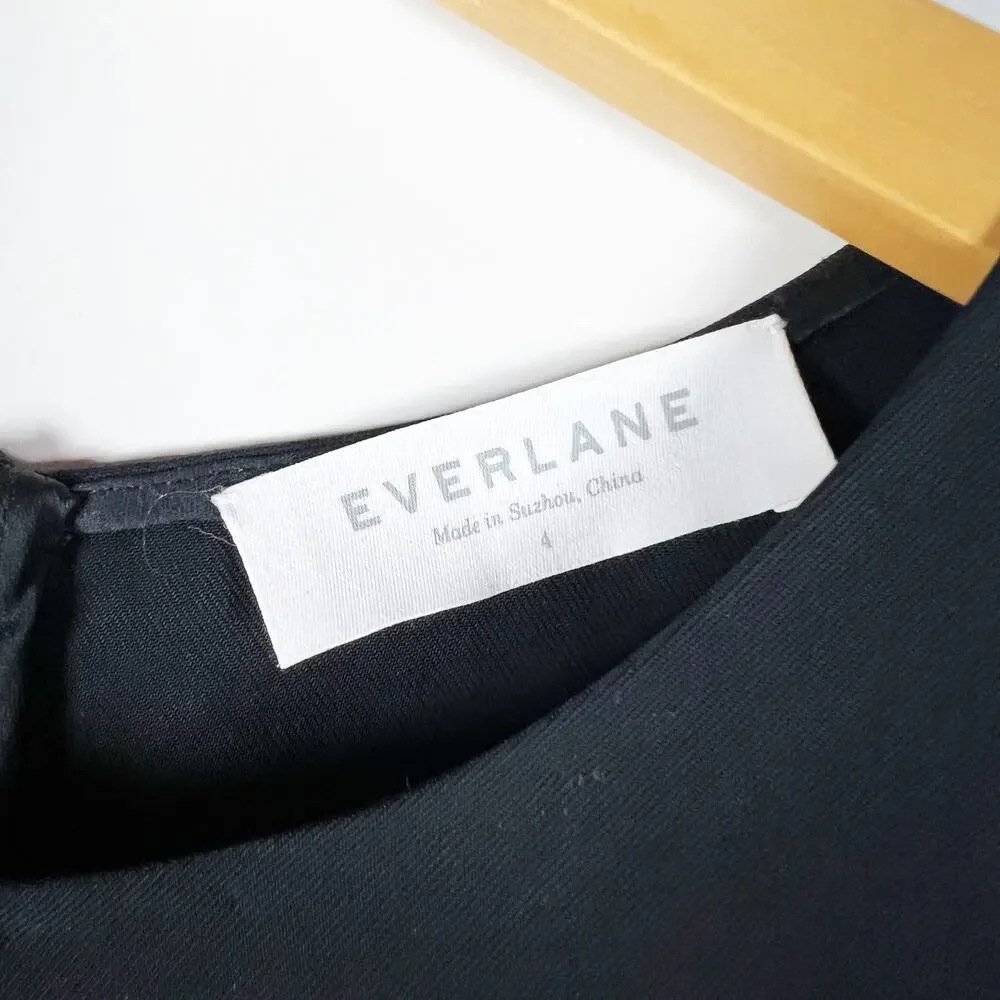 Everlane black knee length shift dress Size 4